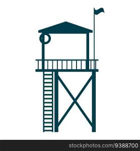 Lifeguard Tower icon. Station beach building illustration style isolated. Lifeguard Tower icon. Station beach building illustration