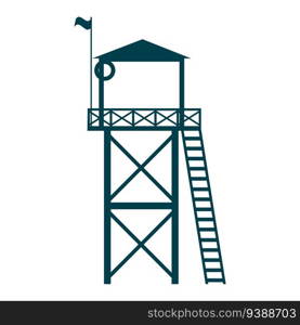 Lifeguard Tower icon. Station beach building illustration style isolated. Lifeguard Tower icon. Station beach building illustration