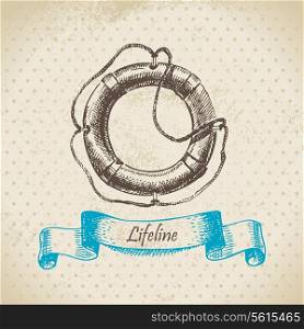 Lifeline. Hand drawn illustration
