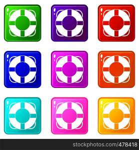 Lifeline icons of 9 color set isolated vector illustration. Lifeline set 9