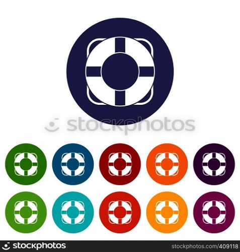 Lifeline set icons in different colors isolated on white background. Lifeline set icons
