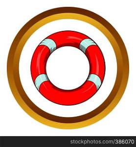 Lifeline vector icon in golden circle, cartoon style isolated on white background. Lifeline vector icon