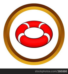 Lifeline vector icon in golden circle, cartoon style isolated on white background. Lifeline vector icon