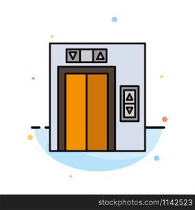 Lift, Building, Construction Abstract Flat Color Icon Template