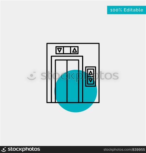 Lift, Building, Construction turquoise highlight circle point Vector icon