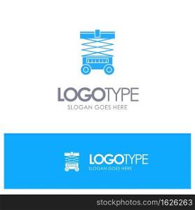 Lift, Forklift, Warehouse, Lifter,  Blue Solid Logo with place for tagline