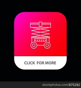 Lift, Forklift, Warehouse, Lifter, Mobile App Button. Android and IOS Line Version
