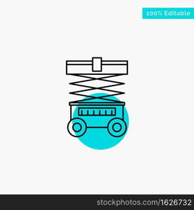 Lift, Forklift, Warehouse, Lifter,  turquoise highlight circle point Vector icon