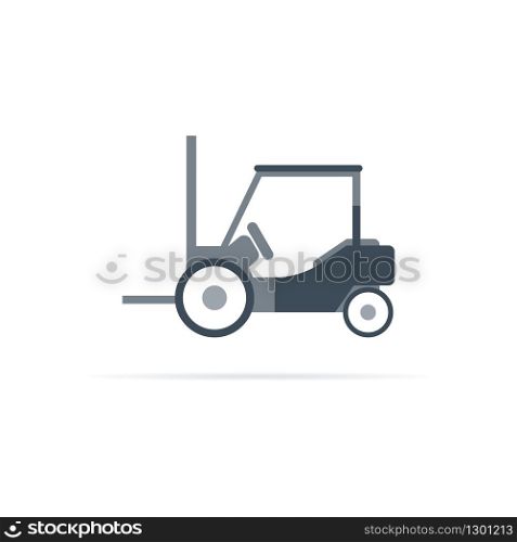 lift truck vector icon for industrial factories and shops
