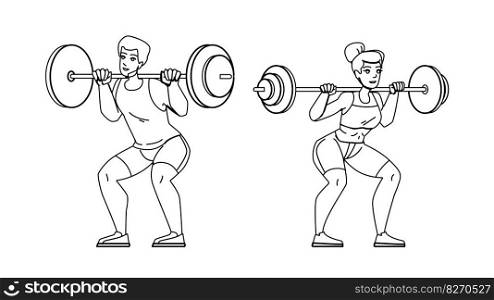 lift weights vector. gym exercise, fit training, athlete workout, fitness adult, sport, strength lift weights character. people Illustration. lift weights vector