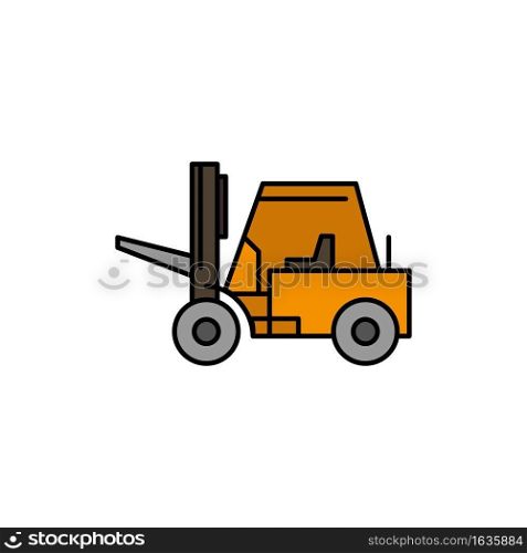 Lifter, Lifting, Truck, Transport  Flat Color Icon. Vector icon banner Template