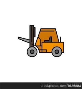 Lifter, Lifting, Truck, Transport  Flat Color Icon. Vector icon banner Template