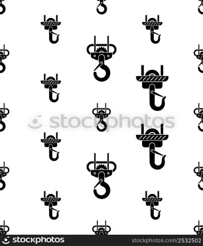 Lifting Hook Icon Seamless Pattern, Hoist Crane Heavy Weight Lifting Hook Vector Art Illustration