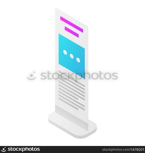 Light banner icon. Isometric of light banner vector icon for web design isolated on white background. Light banner icon, isometric style