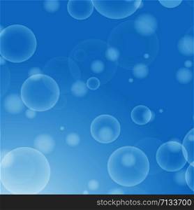 Light blue abstract background with a bokeh in the form of circles. Underwater world with air bubbles. Vector illustration. Light blue abstract background with a bokeh in the form of circles. Underwater world with air bubbles. Vector illustration.