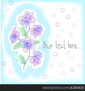 light blue background with rich hand-drawn flowers