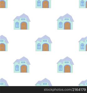 Light blue cottage with an arched door pattern seamless background texture repeat wallpaper geometric vector. Light blue cottage with an arched door pattern seamless vector