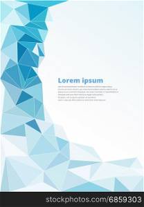 Light blue polygonal mosaic background vector illustration with copy space
