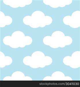 Light blue sky with white clouds seamless background. Light blue sky with white clouds seamless background. Vector illustration
