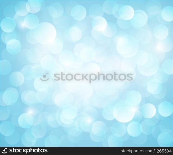 light blue Vector bokeh background made from white lights