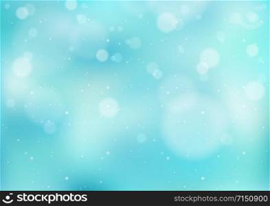 Light Blue Winter Background with Snowfall