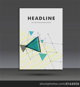 Light book cover. Abstract vector composition of triangles for printing books, brochures, leaflets.