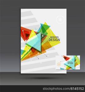 Light book cover. Abstract vector composition of triangles for printing books, brochures, leaflets.