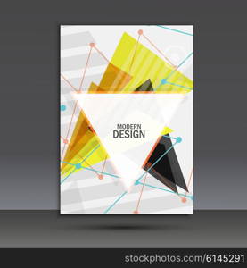 Light book cover. Abstract vector composition of triangles for printing books, brochures, leaflets.