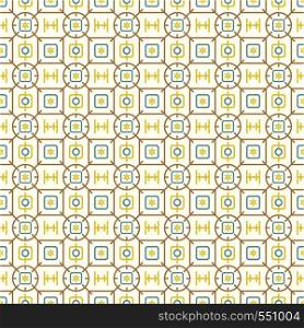 Light Brown geometric rounded corner rectangle and square and flower and circle and line pattern on pastel background. Sweet modern abstract seamless pattern for abstract or graphic design