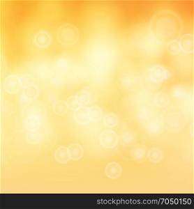 Light Brown, Yellow, Orange Background Vector. Bokeh Background With Vintage Filter.. Blur Abstract Image With Shining Lights Vector. Orange Bokeh Background