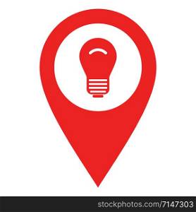 Light bulb and location pin
