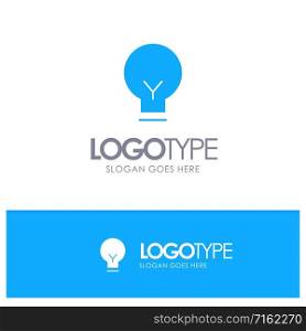 Light, Bulb, Basic, Ui Blue Solid Logo with place for tagline