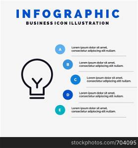 Light, Bulb, Basic, Ui Line icon with 5 steps presentation infographics Background
