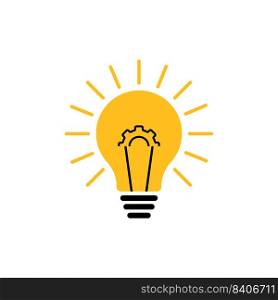 Light bulb design, creative idea concept. inspiration and solution. Vector illustration of energy icon on white.