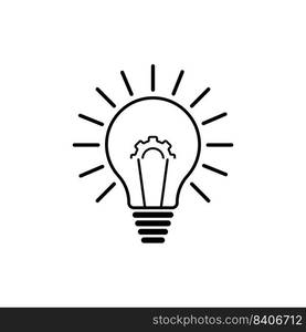 Light bulb design, creative idea concept. inspiration and solution. Vector illustration of outline energy icon on white.