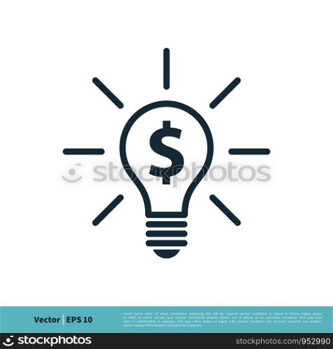 Light Bulb Dollar Sign Icon Vector Logo Template Illustration Design. Vector EPS 10.