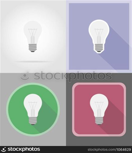 light bulb flat icons vector illustration isolated on background