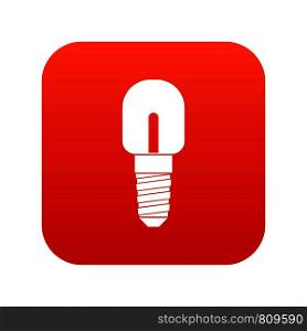 Light bulb icon digital red for any design isolated on white vector illustration. Light bulb icon digital red