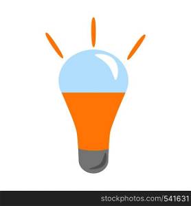 Light bulb icon. Energy and idea symbol. Lamp icon logo. Vector flat illustration isolated on white background. Light bulb icon. Energy and idea symbol. Lamp icon logo.
