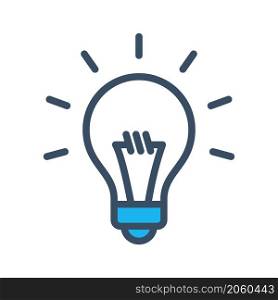 light bulb icon flat illustration