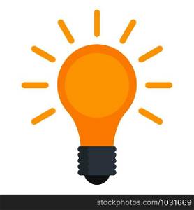 Light bulb icon. Flat illustration of light bulb vector icon for web design. Light bulb icon, flat style