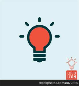 Light bulb icon. Idea bulb symbol. Vector illustration. Lamp icon isolated