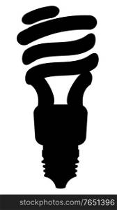 Light-bulb icon in black color, garbage sorting, electric disposal. Illumination logotype, west equipment, utilize lamp, waste element, electrical vector. Illumination Logotype, Garbage Sorting Vector