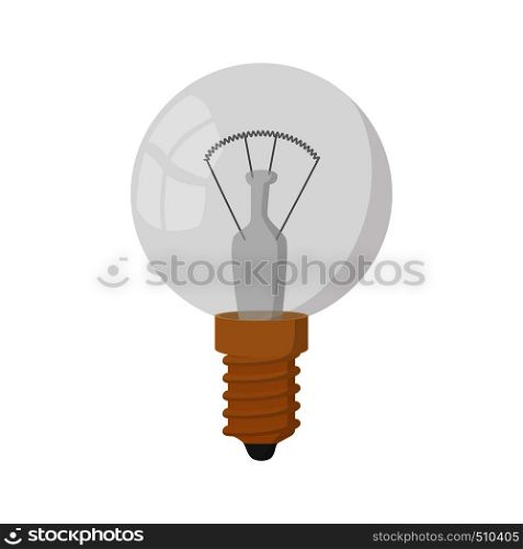 Light bulb icon in cartoon style on a white background. Light bulb icon, cartoon style