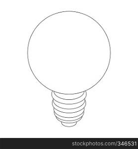 Light bulb icon in isometric 3d style isolated on white background. Light bulb icon, isometric 3d style