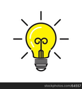 light bulb icon isolated on white background. Vector illustration