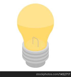 Light bulb icon. Isometric of light bulb vector icon for web design isolated on white background. Light bulb icon, isometric style