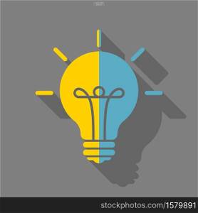 Light bulb icon. Lamp icon. Flat icon. Abstract sign and symbol for thinking concept. Vector illustration.
