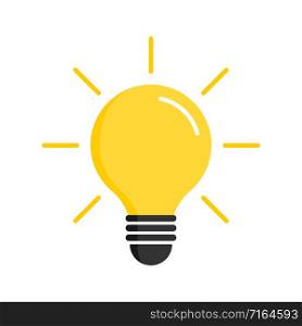 Light bulb icon. Light bulb vector icon. Idea icon. Lamp concept. Light bulb, isolated on white background in modern simple flat design. Vector illustration