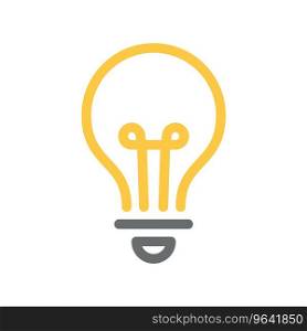 Light bulb icon line yellow and grey color Vector Image